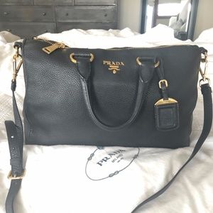 Black Prada Leather Handbag